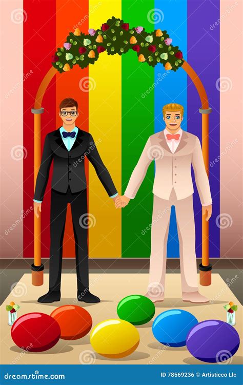 Gay Couple Wedding Stock Vector Illustration Of Wedding 78569236