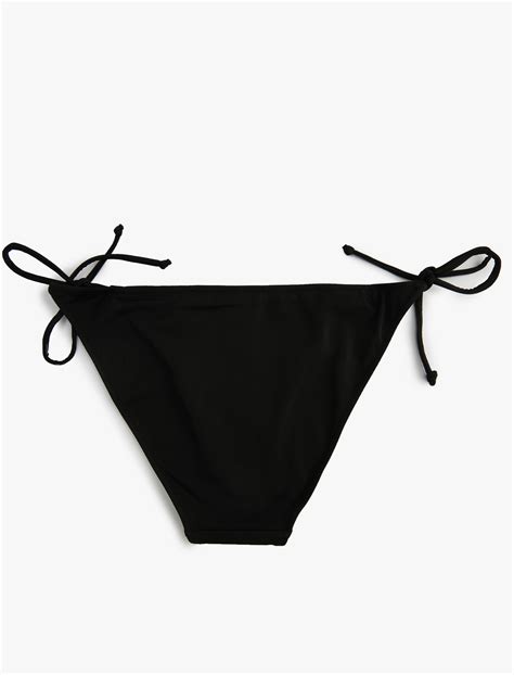Siyah Kad N Pli Bikini Alt Yandan Ba Lamal Sak Mm Koton
