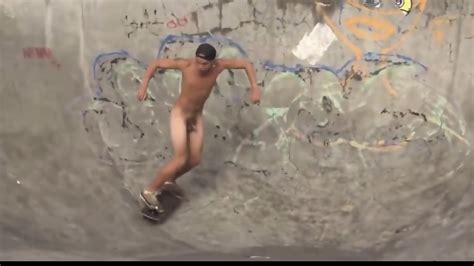 Nice Nude Skater Boy On Skateboard