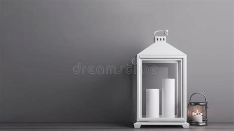 Lantern With A Candle Vintage Wooden Candlestick Stock Illustration