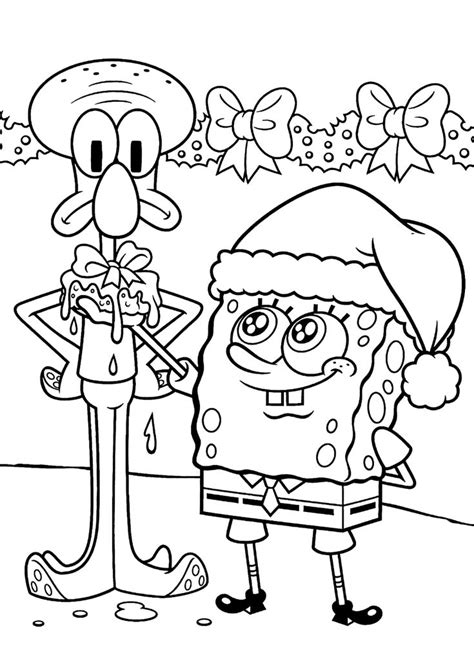 Spongebob Coloring Pages Christmas