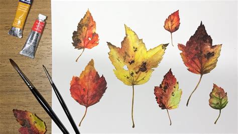 Painting Autumn Leaves In Watercolor Youtube