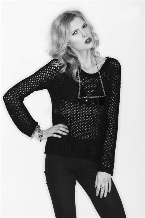 Lovely Model With Shiny Volume Curly Hair Stock Photo Image Of Blonde Lips 36274694