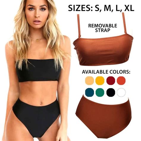 Basic Bikini Two Piece Bikini Color Trend Tube Swimsuit Push Up Swimwear Women Swimsuit Lazada Ph