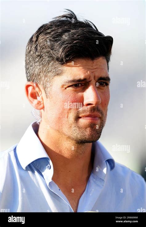 Sir Alastair Cook CBE is interviewed during day four of the first Ashes test match at Edgbaston ...