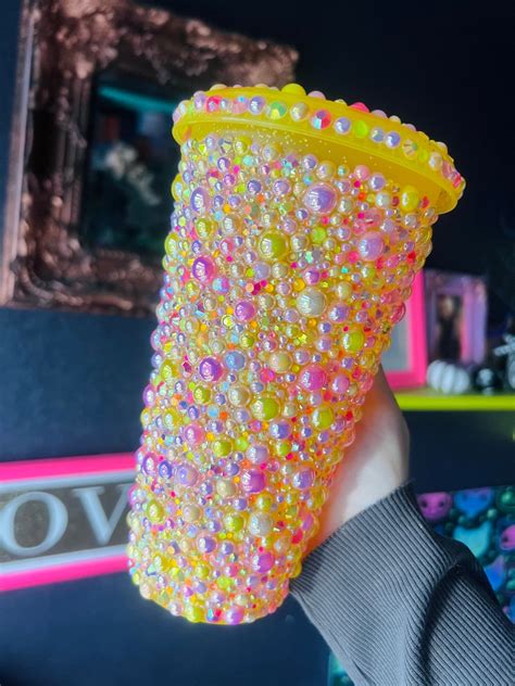 Hot Girl Summer Tumbler Cold Cup Embellished In Beautiful Pearls And Stunning Ab Crystals And
