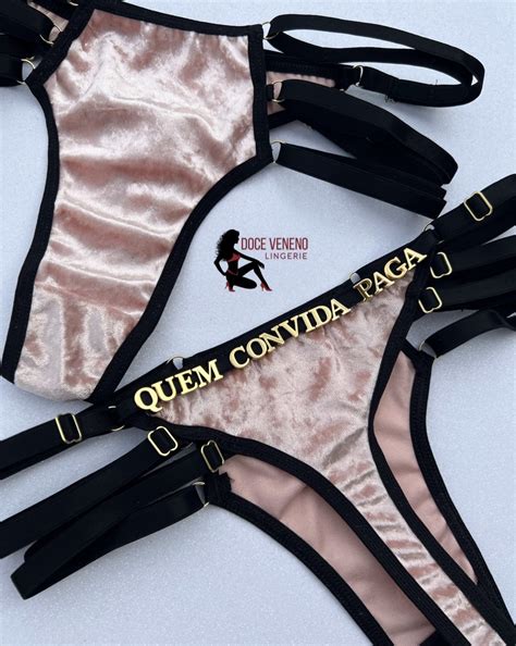 Calcinha personalizada Veludo u Rosê Doce Veneno Lingerie DVL