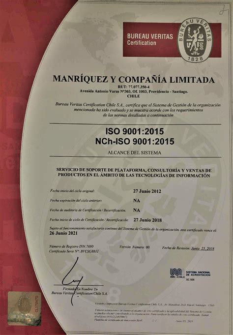 Certificaci N Iso