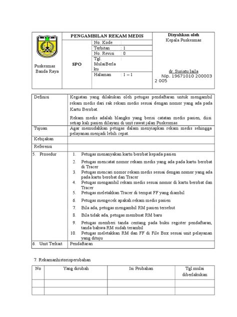 20 Info Spesial Spo Ruang Rekam Medis