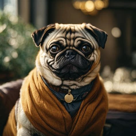 Premium AI Image | portrait of a smiling pug