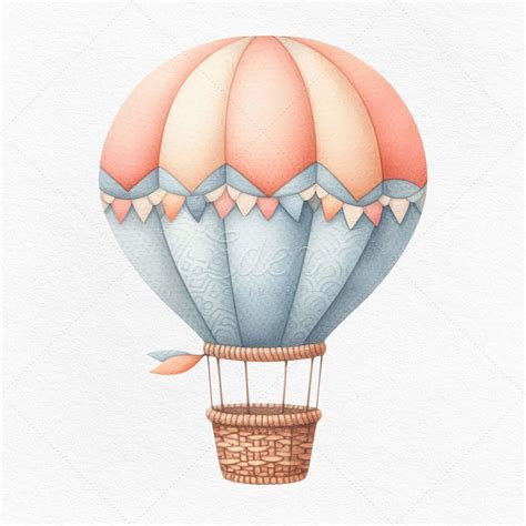 Watercolor Hot Air Balloons Clipart High Quality Illustrations Sublimation Designs Ai