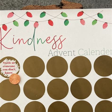 Kindness Advent Scratch Off Calendar Scratch Off Message Christmas