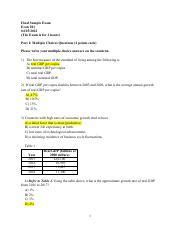 Econ Sample Final Exam Answer Key Pdf Final Sample Exam Econ