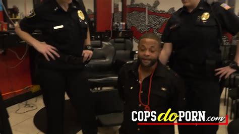 Barbershop Gets Raided By Horny Perverted Milf Cops