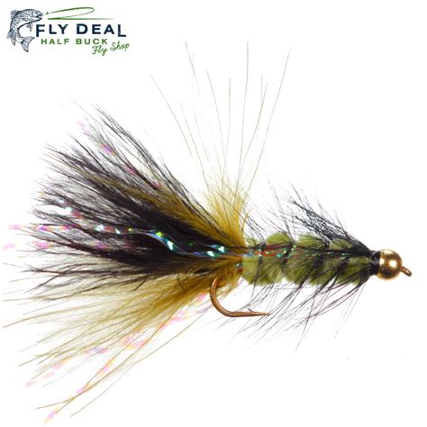 Beadhead Crystal Bugger Black Olive Fly Deal Flies