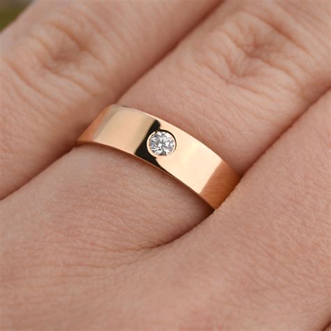 14k Solid Gold Simple Ring Simple Wedding Band Women Plain - Etsy UK