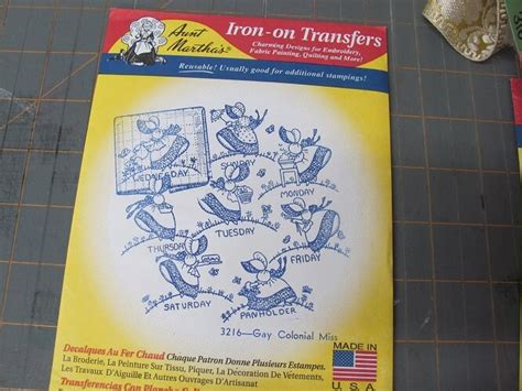 Aunt Martha S Hot Iron Transfers 3216 Gay Colonial Miss New Etsy