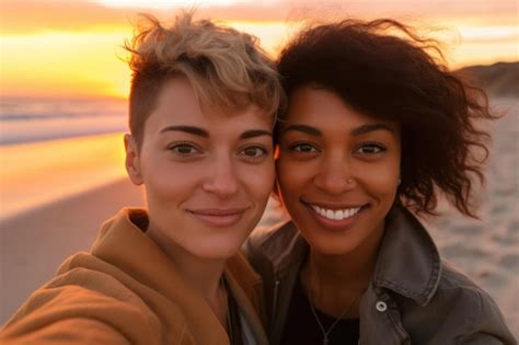 Premium Ai Image Selfie Of Two Powerful Lesbian Women Lgbtq Acceptance Generative Ai
