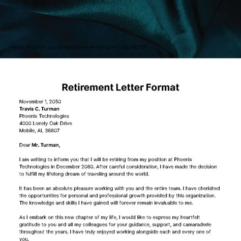 FREE Retirement Letter Templates & Examples - Edit Online & Download