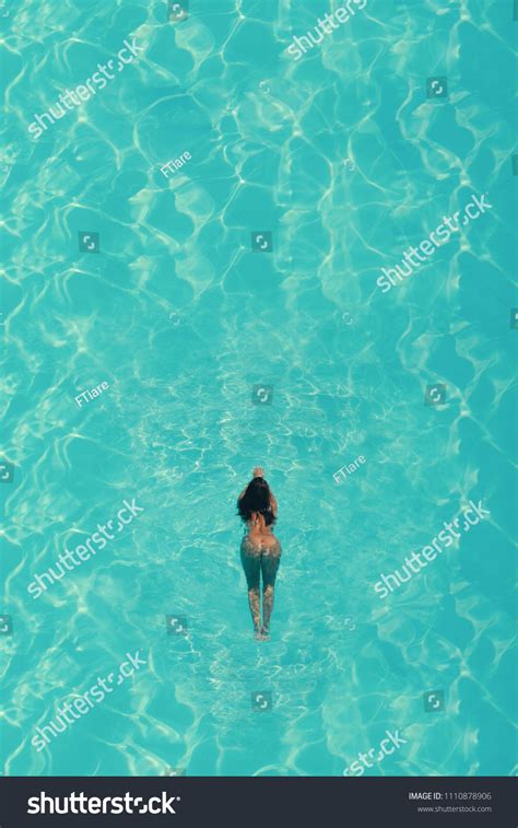 Aerial Top View Naked Woman Swimming Stock Photo 1110878906 Shutterstock