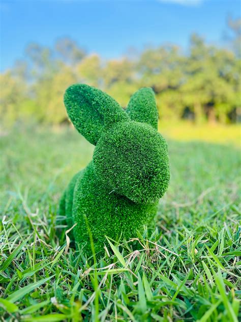 Animal Topiary Green Rabbit Topiary Is Made Of Fibreglass And