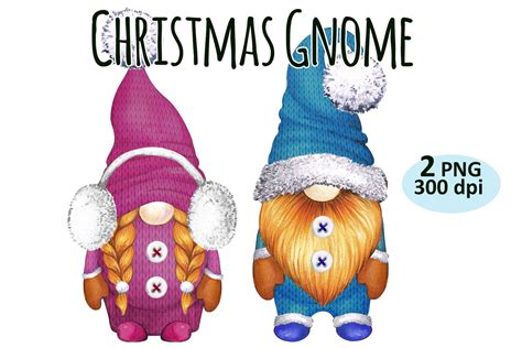 Christmas Gnome Couple Clipart Png Set Graphic By Watercolorwine