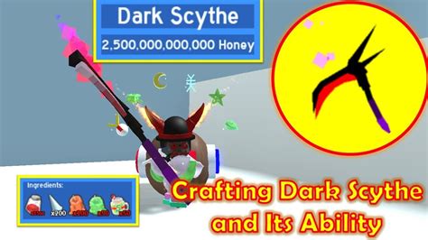 Crafting Dark Scythe And Its Ability Bee Swarm Simulator ROBLOX