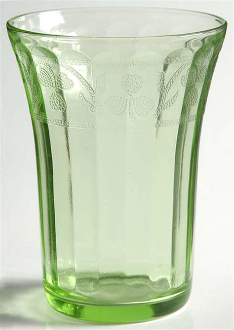 Cloverleaf Green Oz Flat Tumbler By Hazel Atlas Replacements Ltd