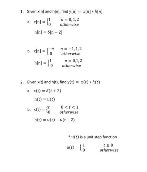 Solved 1 Given X[n] And H[n] Find Y[n] X[n] H[n] N 0