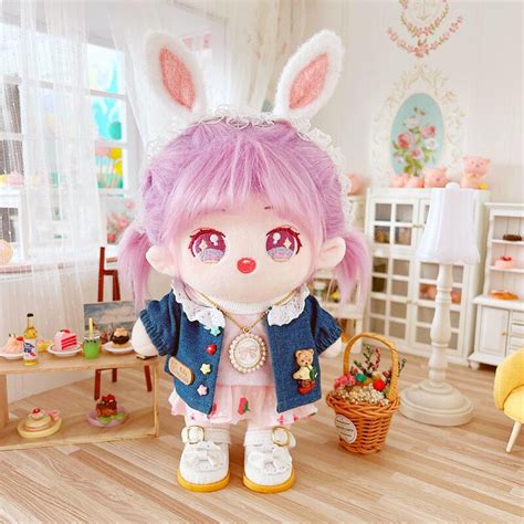 Cotton Doll Cm Clothes Star Normal Body Fat Nude Baby Bear Denim Jacket Skirt Shopee Philippines
