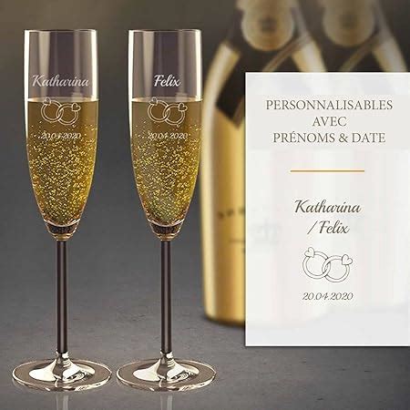 Wanapix Pack Fl Tes Champagne Personnalis S Coupes De Champagne