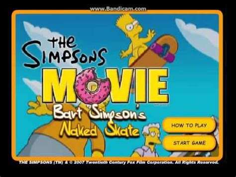 The Simpsons Game Bart Naked Skate Thank You The Simpsons Movie Simpson The Simpsons