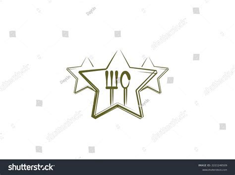 Abstract Star Restaurant Logo Design Stock Vector Royalty Free