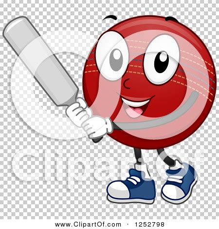 Clipart of a Cricket Ball Character Batting - Royalty Free Vector ...