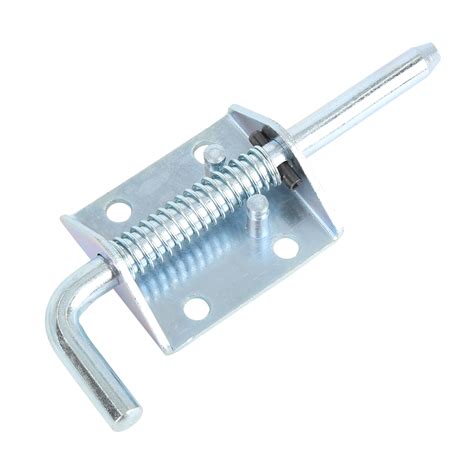 Silver Tone 135mm Car Trailer Galvanized Spring Loaded Latch Lock Pin