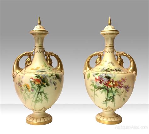 Antiques Atlas Pair Of Antique Royal Worcester Blush Ivory Vases