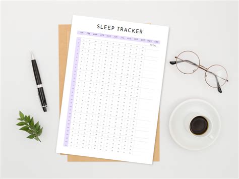 Sleep Tracker Printable Sleep Journal Pdf Template Minimalist