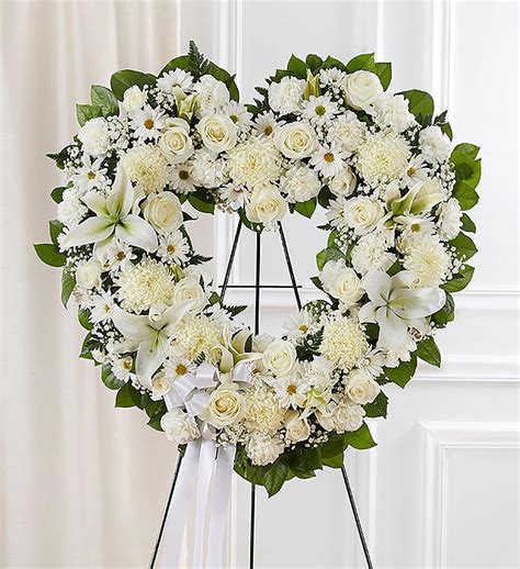 Always Remember™ Floral Heart Tribute White 91247