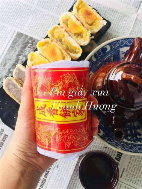 Bánh Pía Xưa Gói Giấy Mỡ Hành Trứng Muối Thành Hương 320grcây 4cái