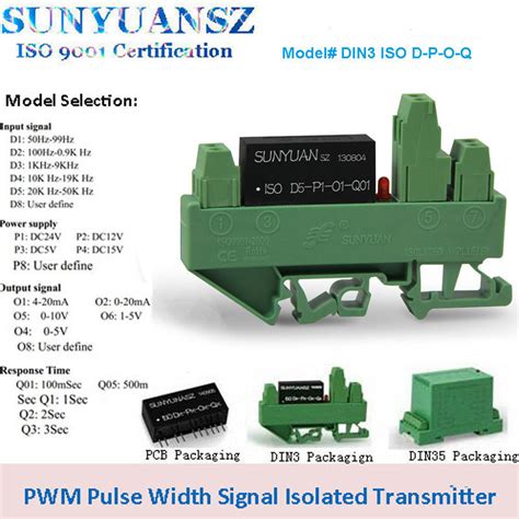 Small Size Din Rail Mounted Pwm Pulse Width Modulation Signal To Analog