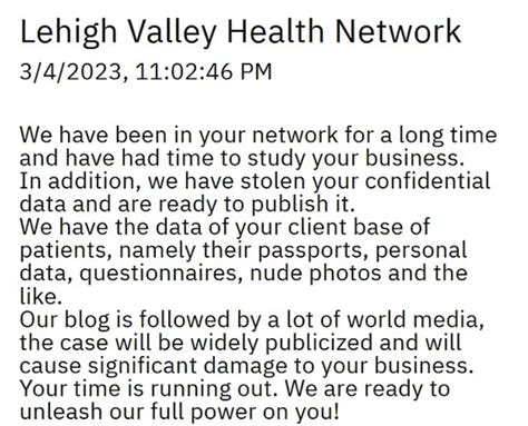 Russian Hackers Publish Nude Photos Of Pennsylvania Cancer Patients On Dark Web After Hospital