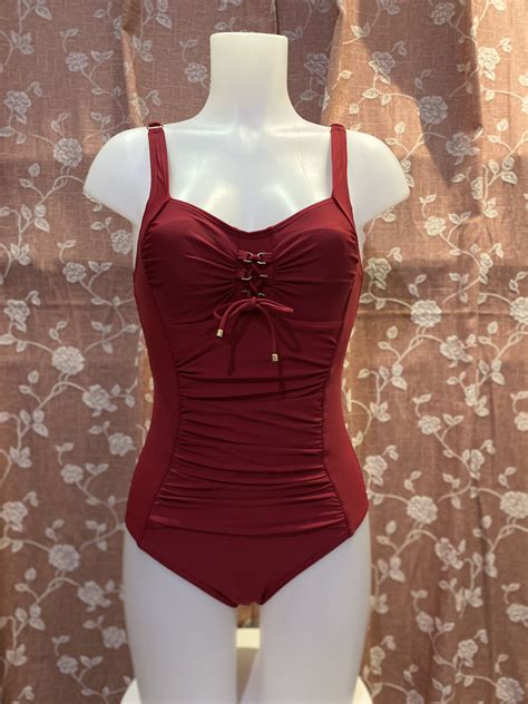 Ruched Tie Bloody Red One Piece Bikini Swimsuit Women S Fashion Swimwear Bikinis Swimsuits