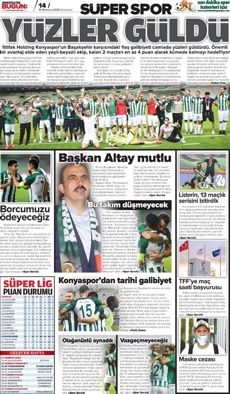 Anadolu Da Bug N Spor On Twitter Konyaspor Sayfam Z Temmuz