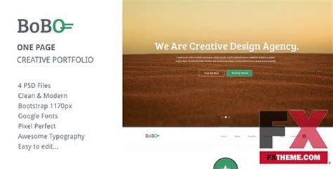 Preview Bobo One Page Creative Portfolio Psd Template Tf Flickr