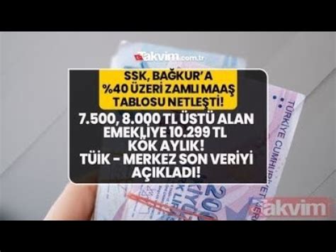 SGK SSK Bağkur luya 38 zamlı maaş tablosu geldi 7 500 8 000 TL üstü