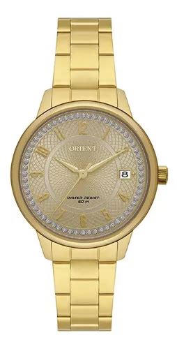 Reloj Pulsera Orient Rel Gio Orient Feminino Dourado Strass Calend Rio