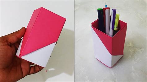 Origami Pen Holder Pen Holder From Paper Pen Stand From Waste