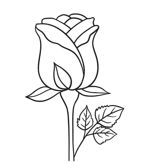 Printable Beautiful Rose coloring page - Download, Print or Color