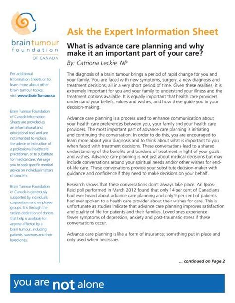 Information Sheet Brain Tumour Foundation Of Canada