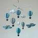 Rainbow And Hot Air Balloons Baby Mobile Blue And Green